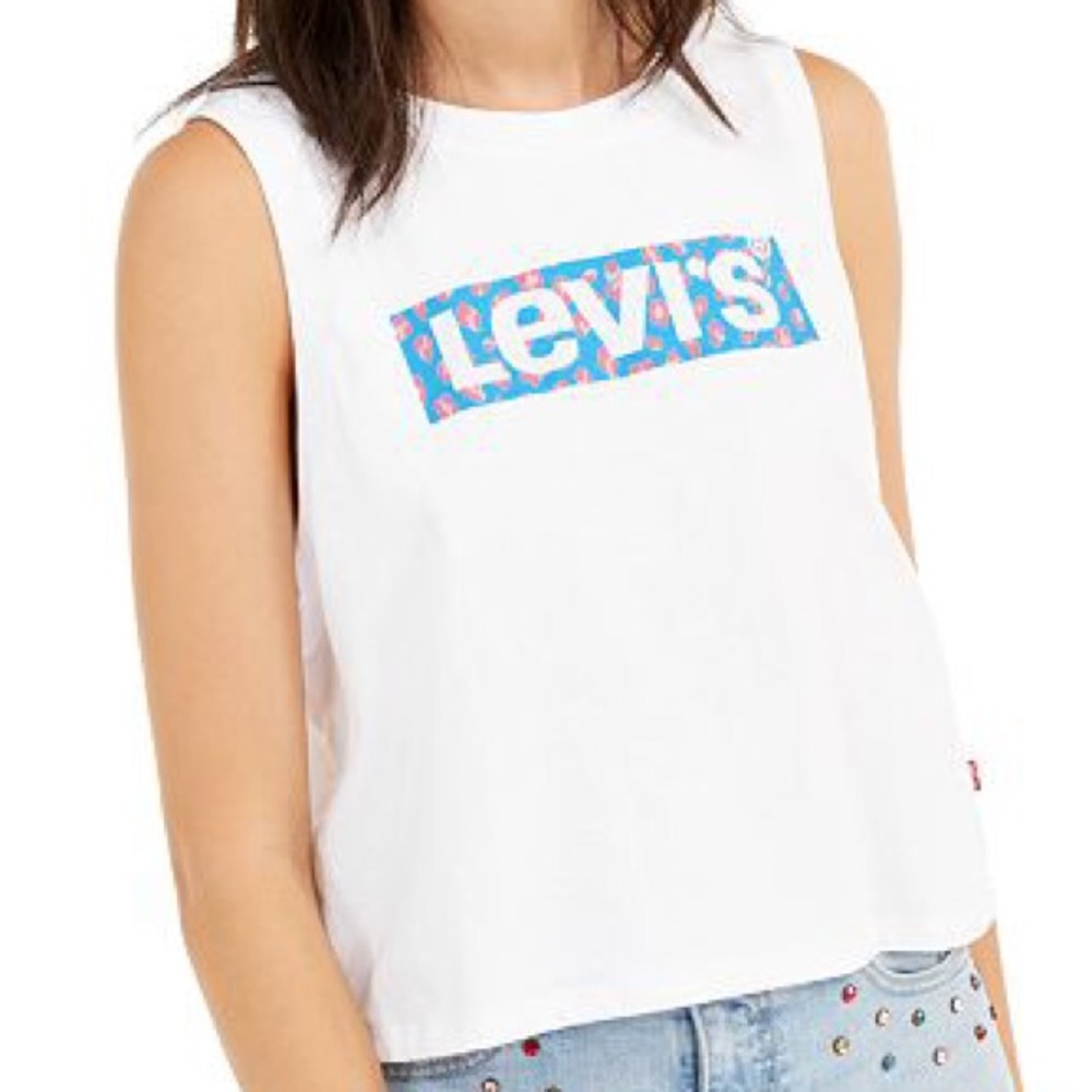 Levi’s white graphic tee tank top